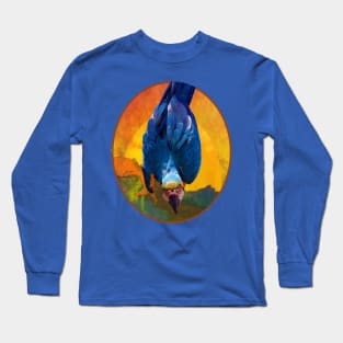 Colorful Blue Tropical Macaw Bird Long Sleeve T-Shirt